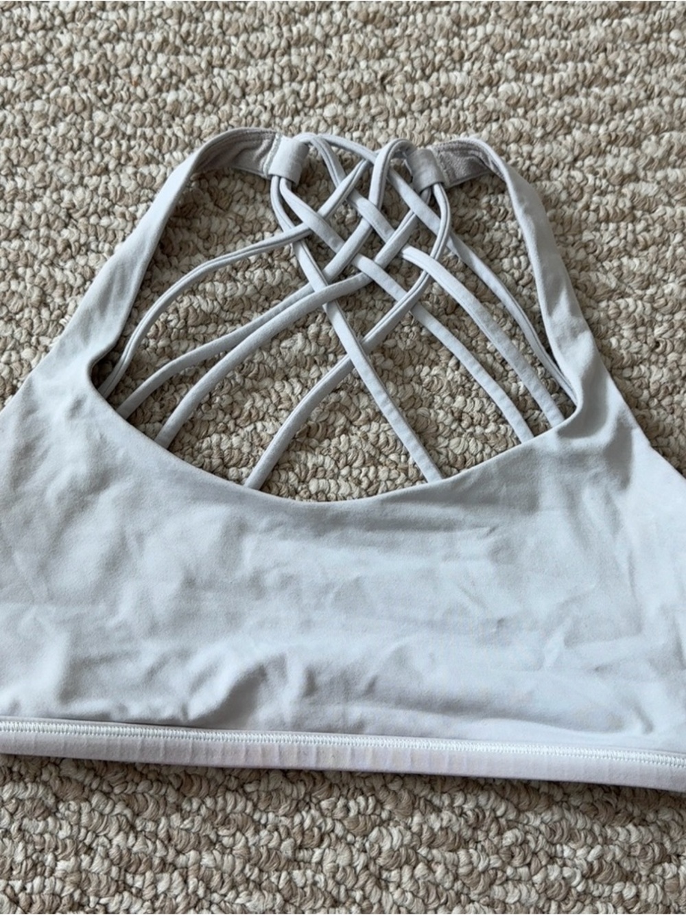 White Strappy Back Sports Bra